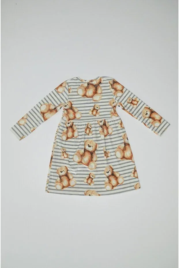 Детское платье для девочек с длинным рукавом Baby Slon Kids Clup, Gray — фото 2