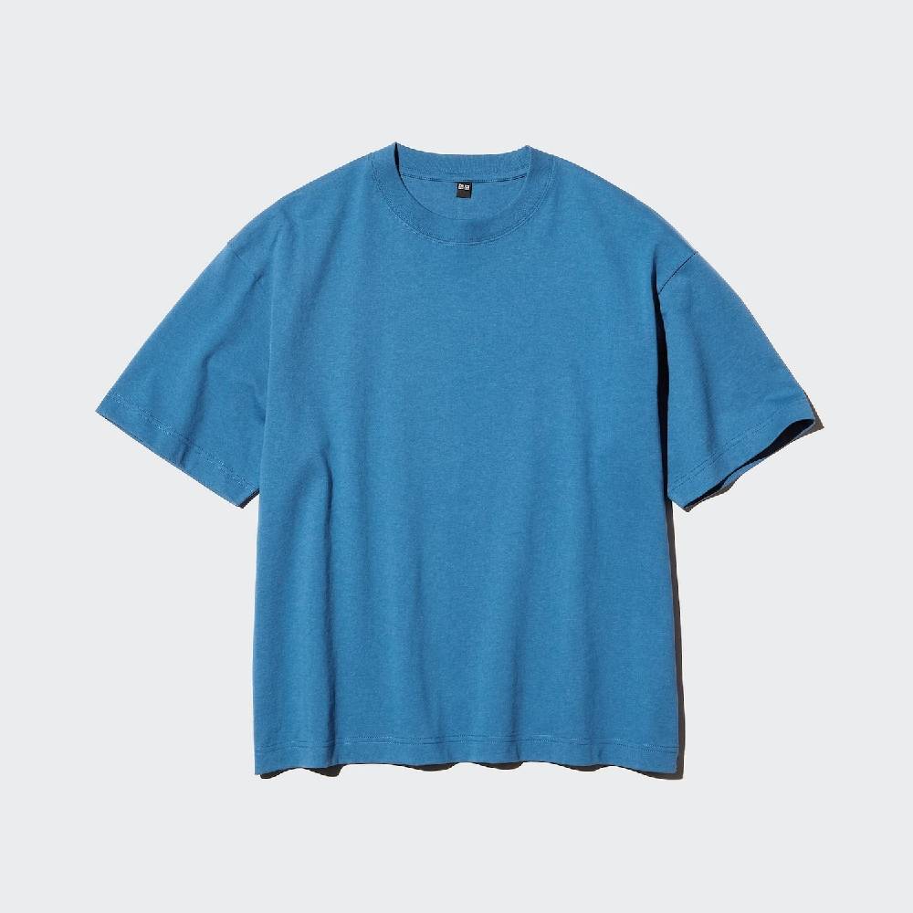 Футболка Uniqlo Boxy Сropped Unisex, 67 синий