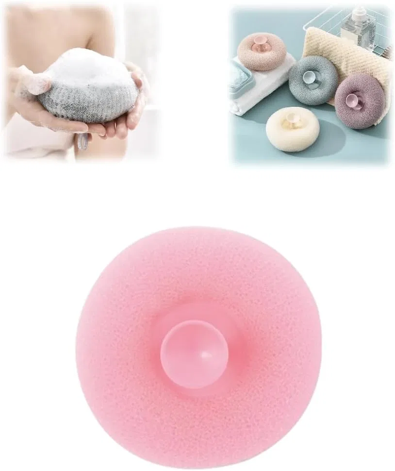 Мочалка для душа с ручкой, CBPNEISEK, 1 шт., Cherry Pink