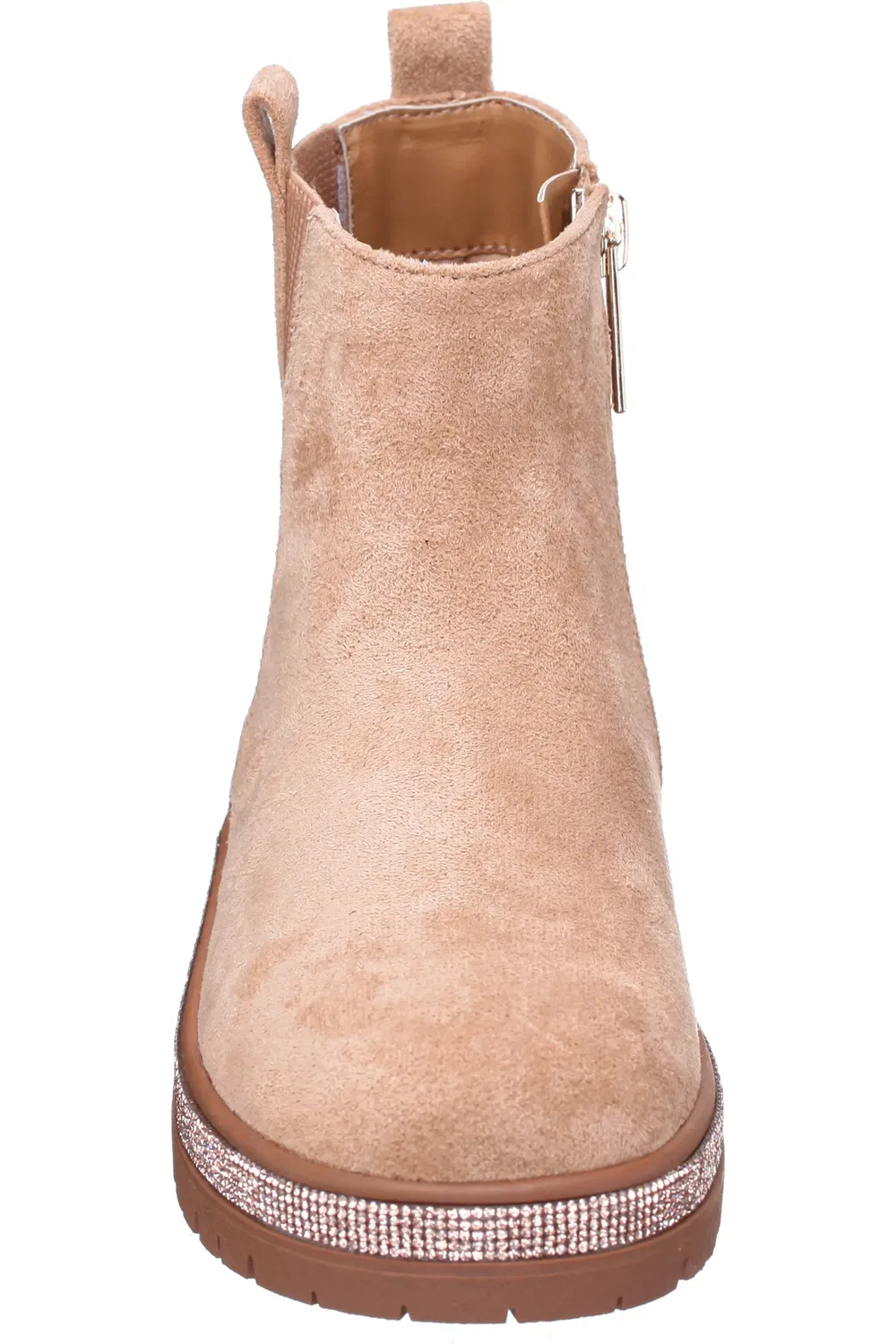 Детские ботинки на платформе с кристаллами Evan Nina, Tan Microsuede — фото 4