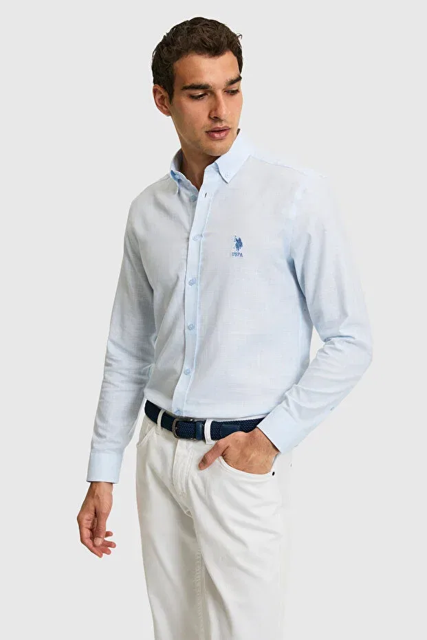 Мужская рубашка с длинным рукавом U.S. Polo Assn., Light Blue