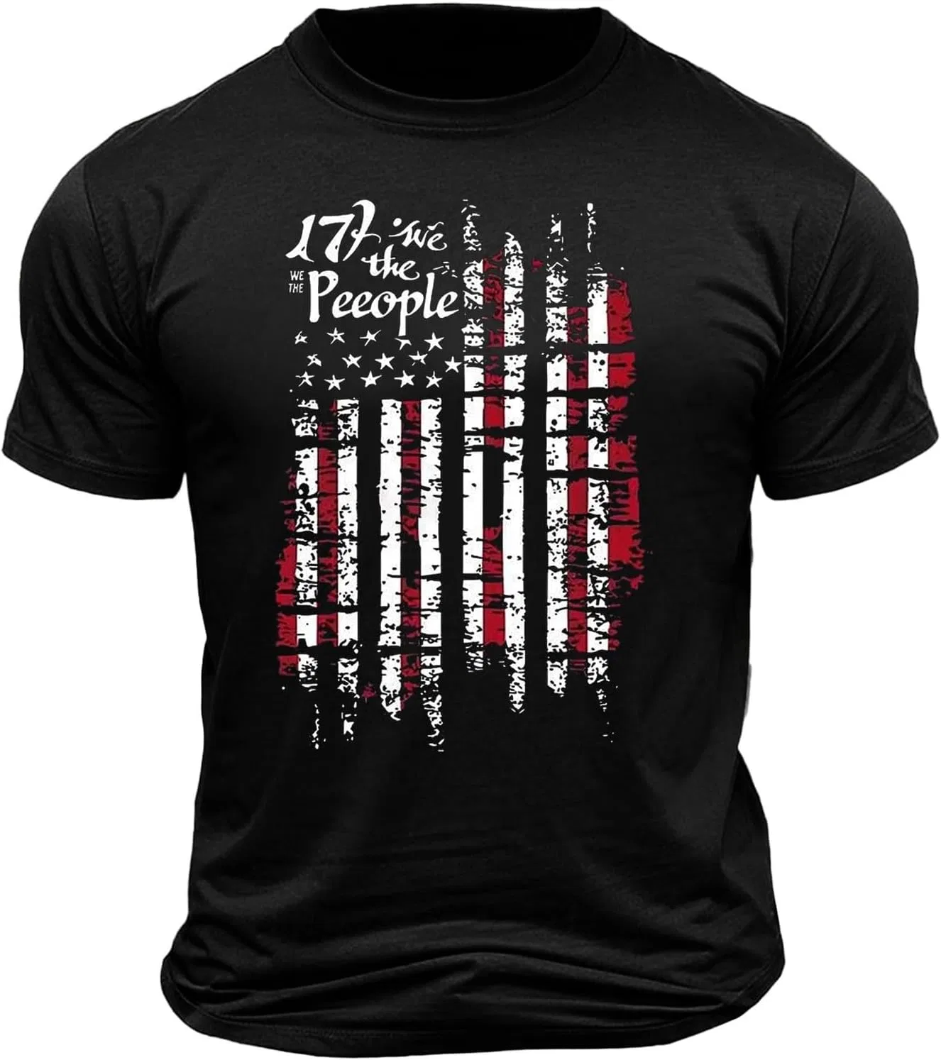 Мужская футболка с американским флагом Independence Day Graphic Tee, Black — фото 3