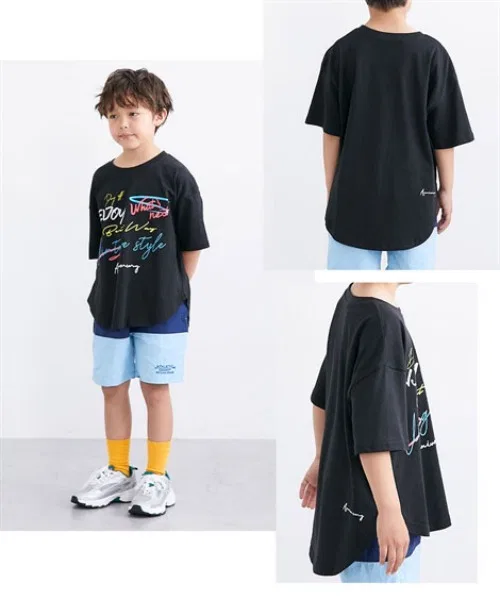 Детская футболка с принтом Big Silhouette QUNTSTYLE, Heather Grey — фото 4
