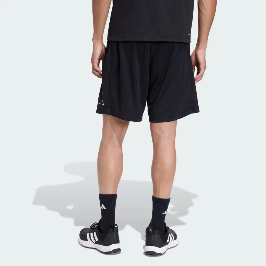 Шорты спортивные с большим логотипом Workout Essentials Base Pike, adidas, Черный — фото 2