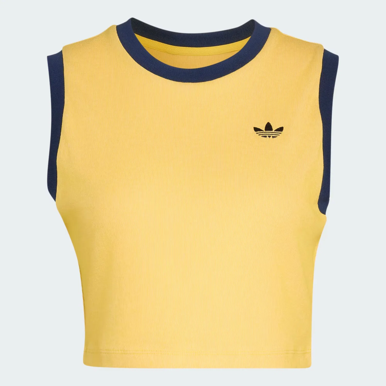 Женская майка в рубчик Heather Tank Adidas Originals, теплый ванильный/ночной индиго — фото 4