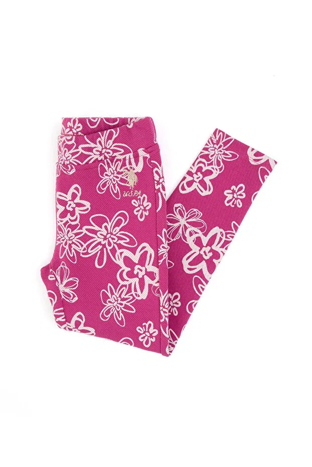Детские леггинсы для девочек однотонные U.S. Polo Assn., Pink — фото 3