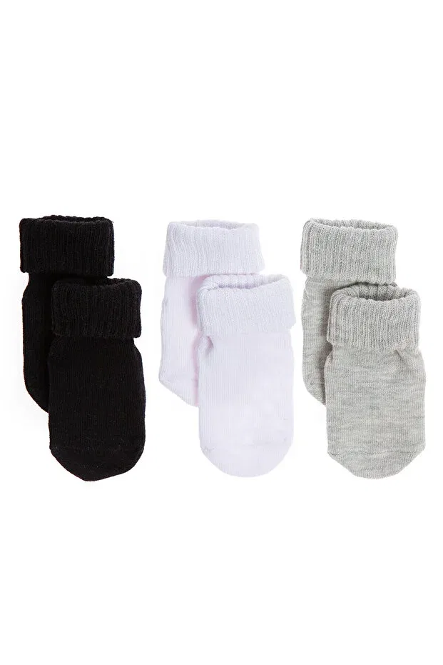 Детские носки для мальчиков хлопковые 3-пары Curly Socks Ebebek Hello Baby, Black