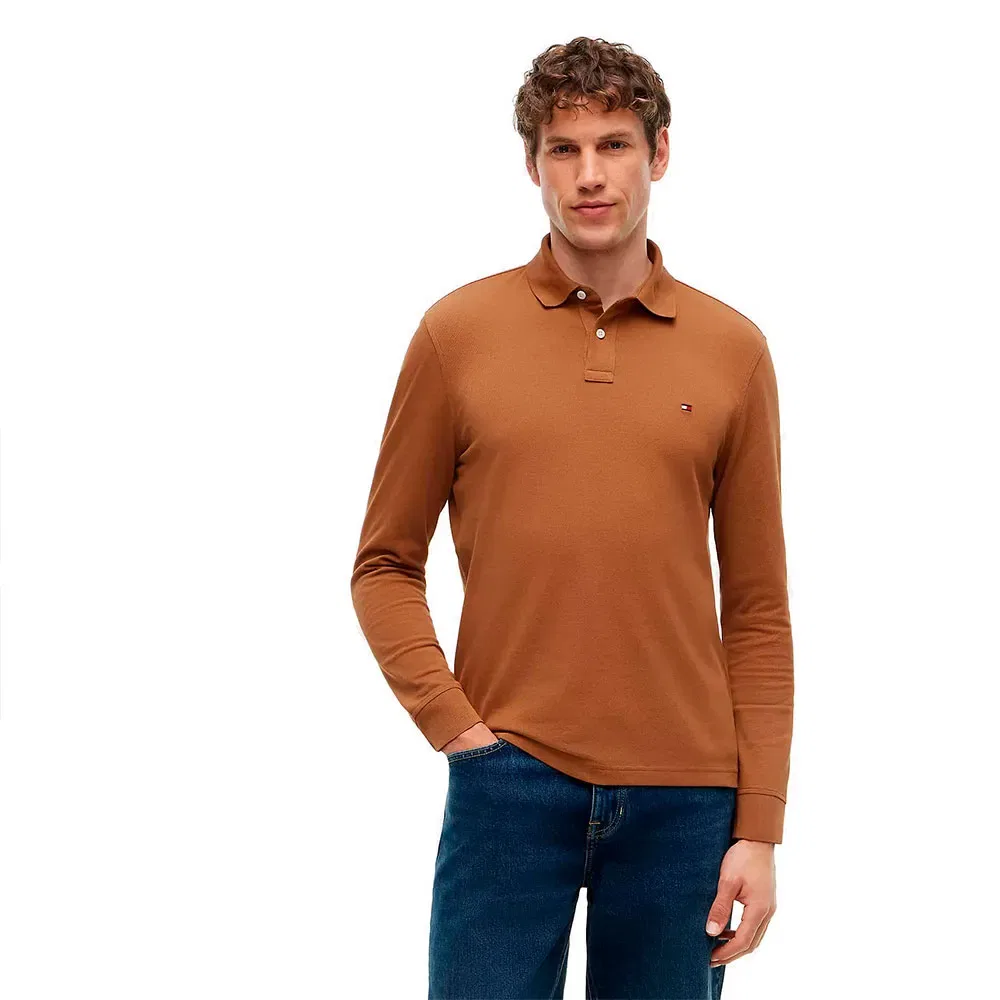 Мужское поло с длинным рукавом 1985 Regular Fit Tommy hilfiger, Brown