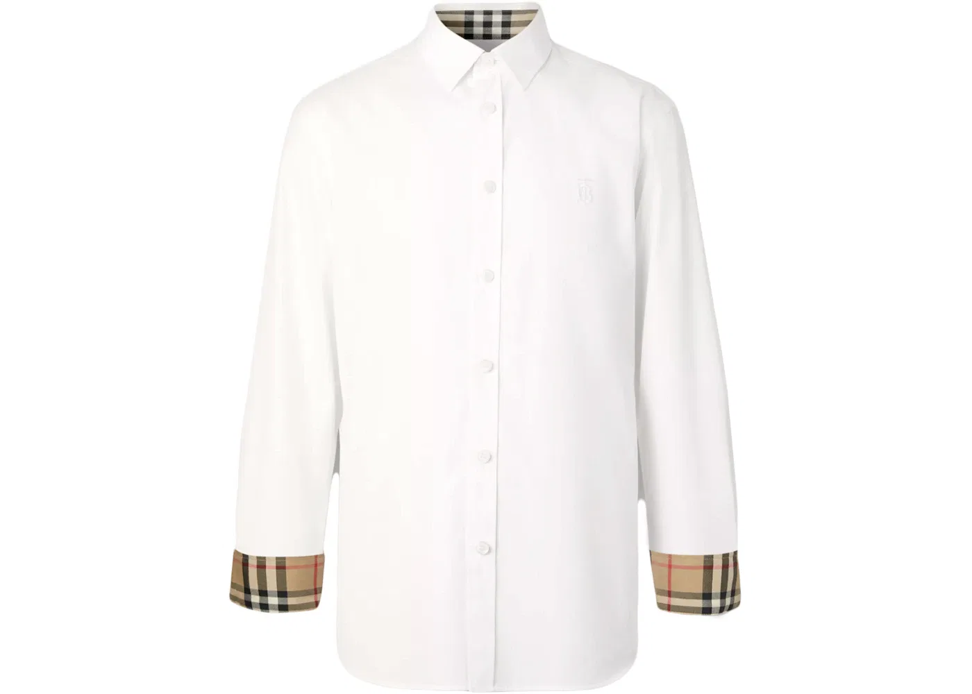 Мужская рубашка с монограммой Slim Fit Burberry, White