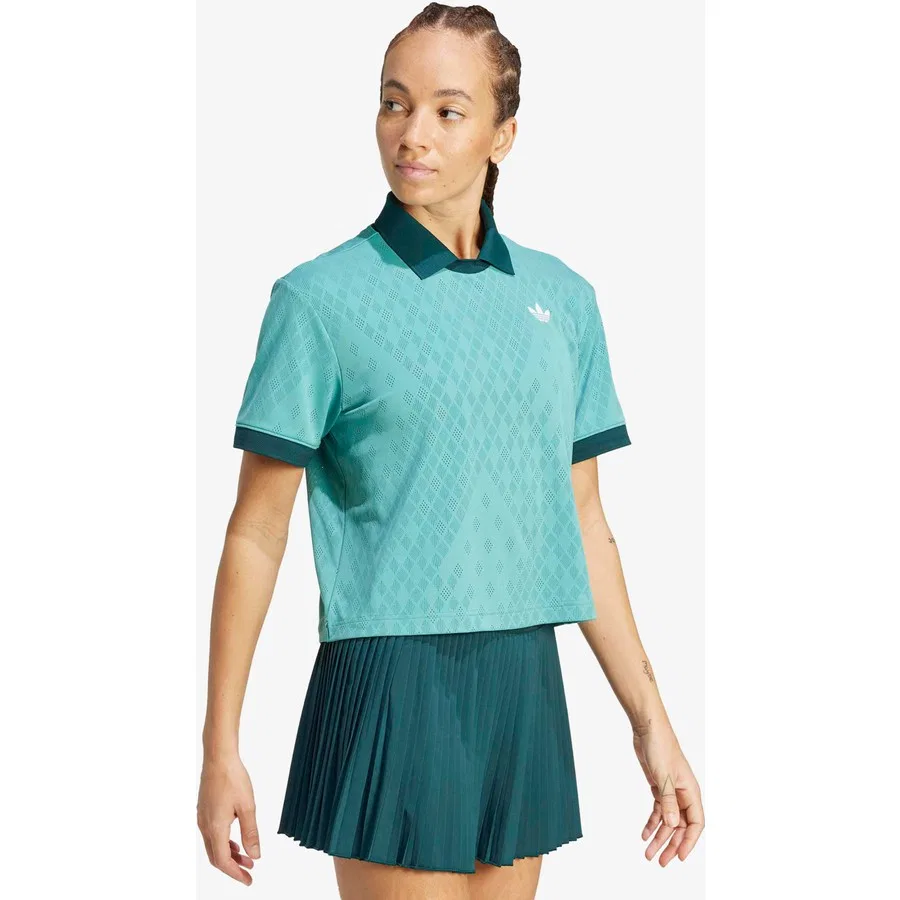 Спортивная футболка-поло с коротким рукавом POLO PRO adidas, Бирюзовый — фото 2