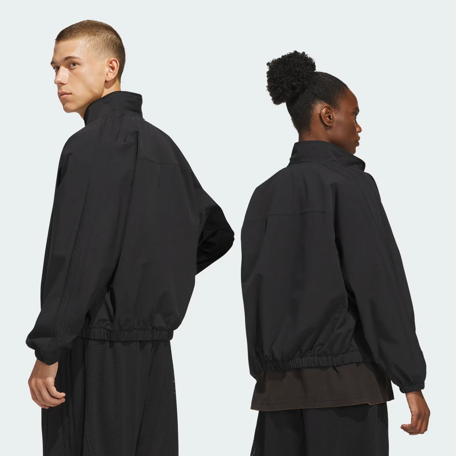 Куртка унисекс свободного кроя Basketball Woven Track Jacket Adidas Performance, черный — фото 2