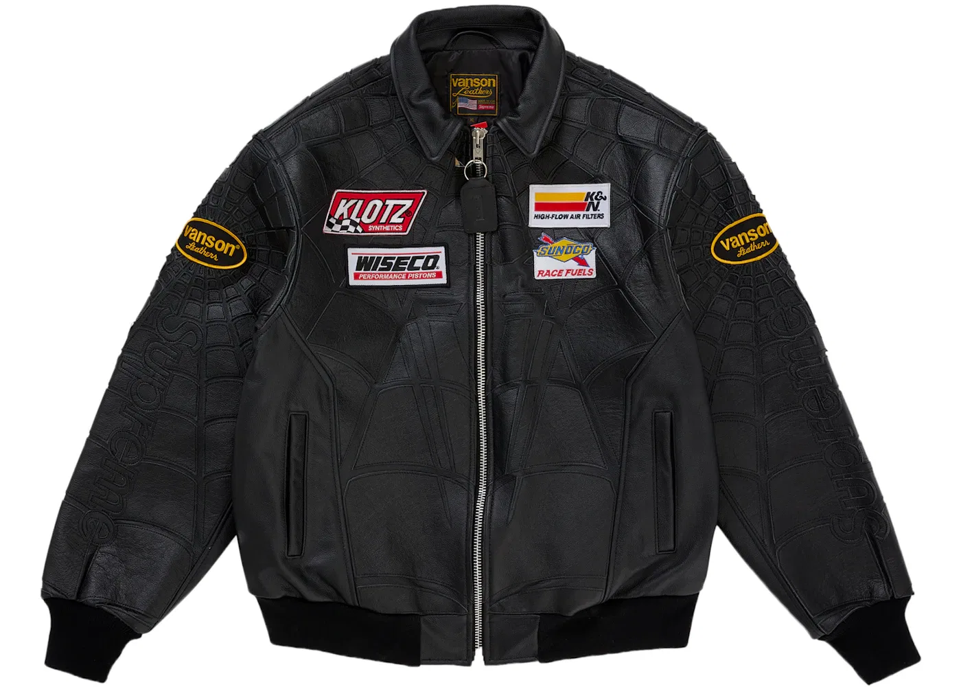 Мужская кожаная куртка-косуха с принтом Spider-Man Supreme Vanson Leathers, Black