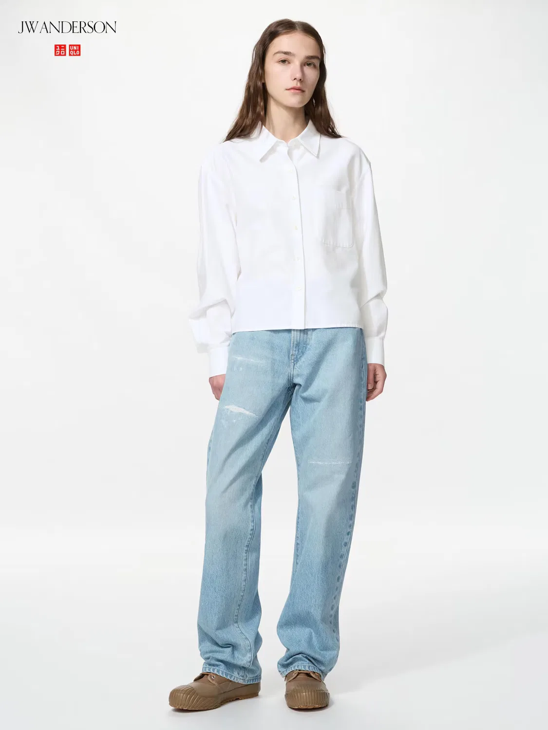 Джинсы Uniqlo x JW Anderson, прямые удлиненные, синий