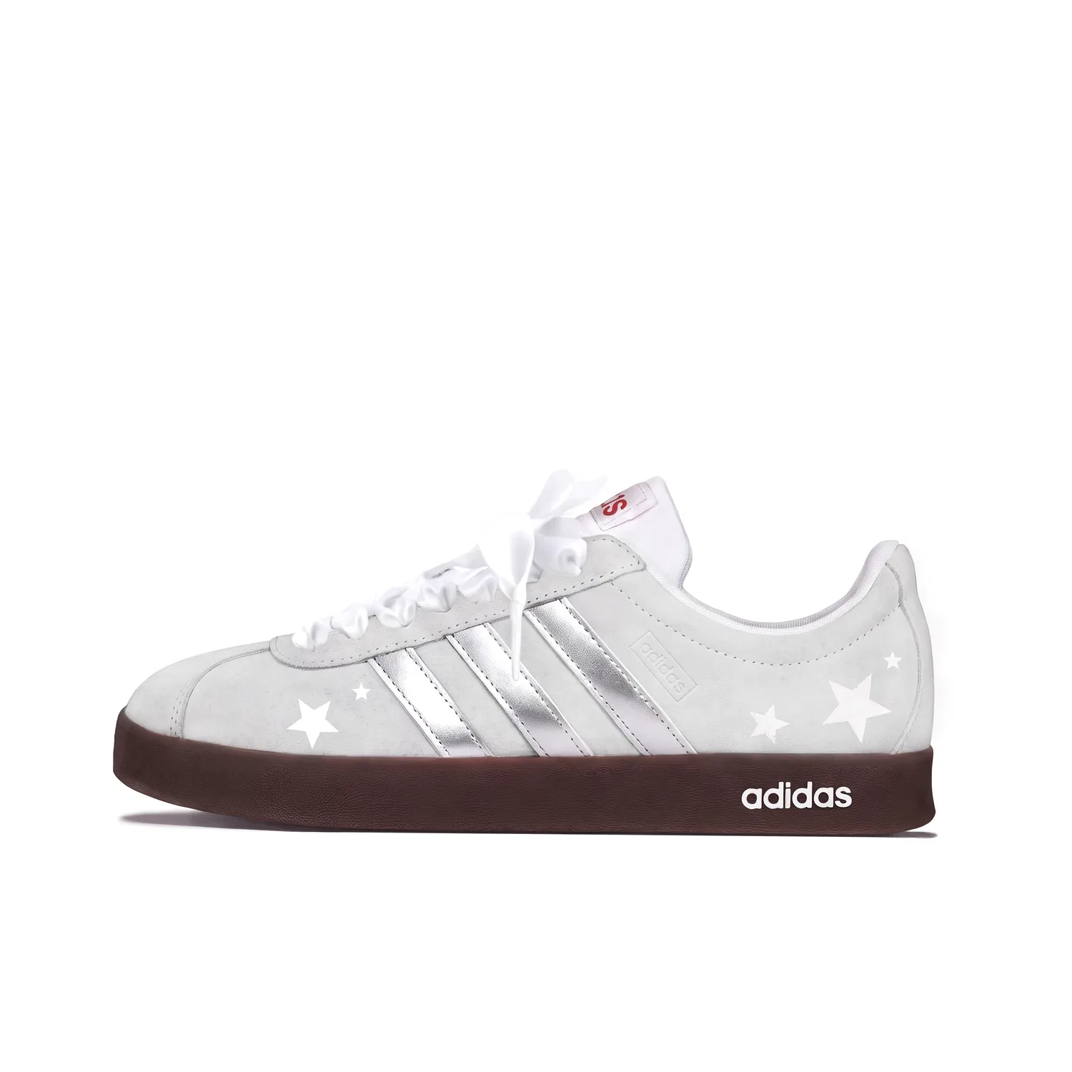 Детские кроссовки-кеды с принтом Vl Court Classic German Army Trainers Adidas, Milk Mist Silver Gray