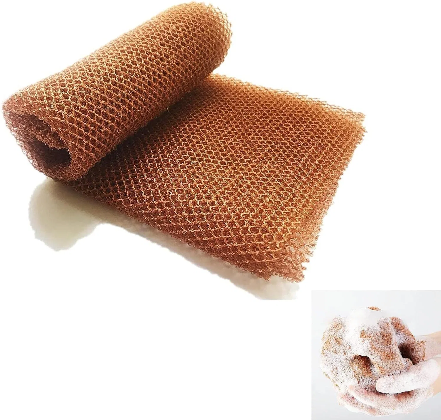 Мочалка для душа из нейлона, GNAUMORE, 80 см, Коричневый
