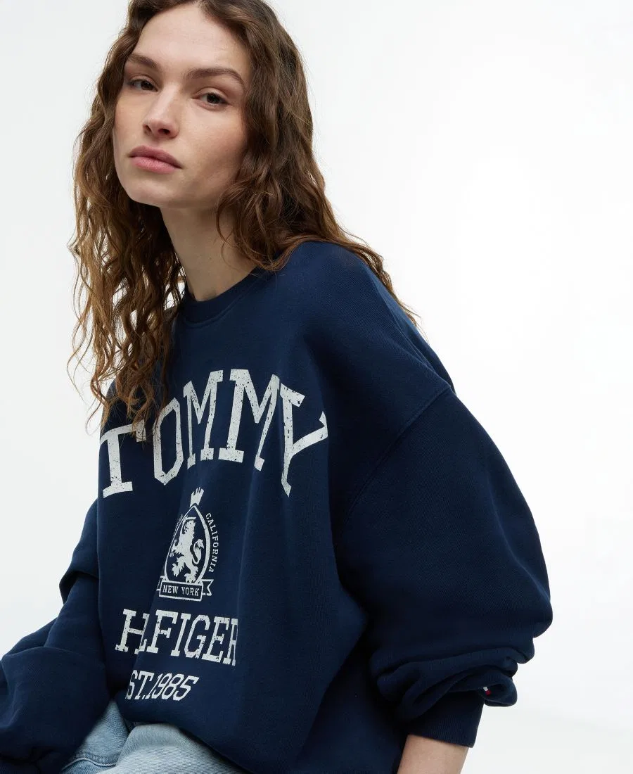 Свитшот женский с круглым вырезом и длинным рукавом Tommy Hilfiger, Dark Night Navy — фото 3