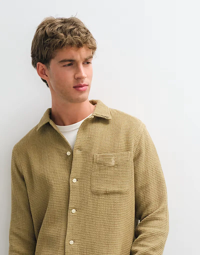 Тканая рубашка Polo Ralph Lauren Sport хаки — фото 2