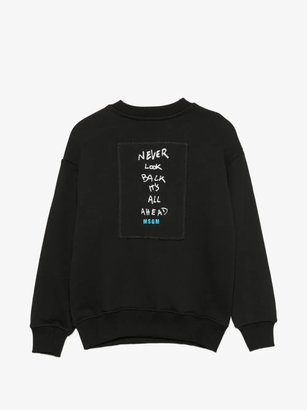 Свитшот с вышивкой логотипа Msgm Kids, черный — фото 2