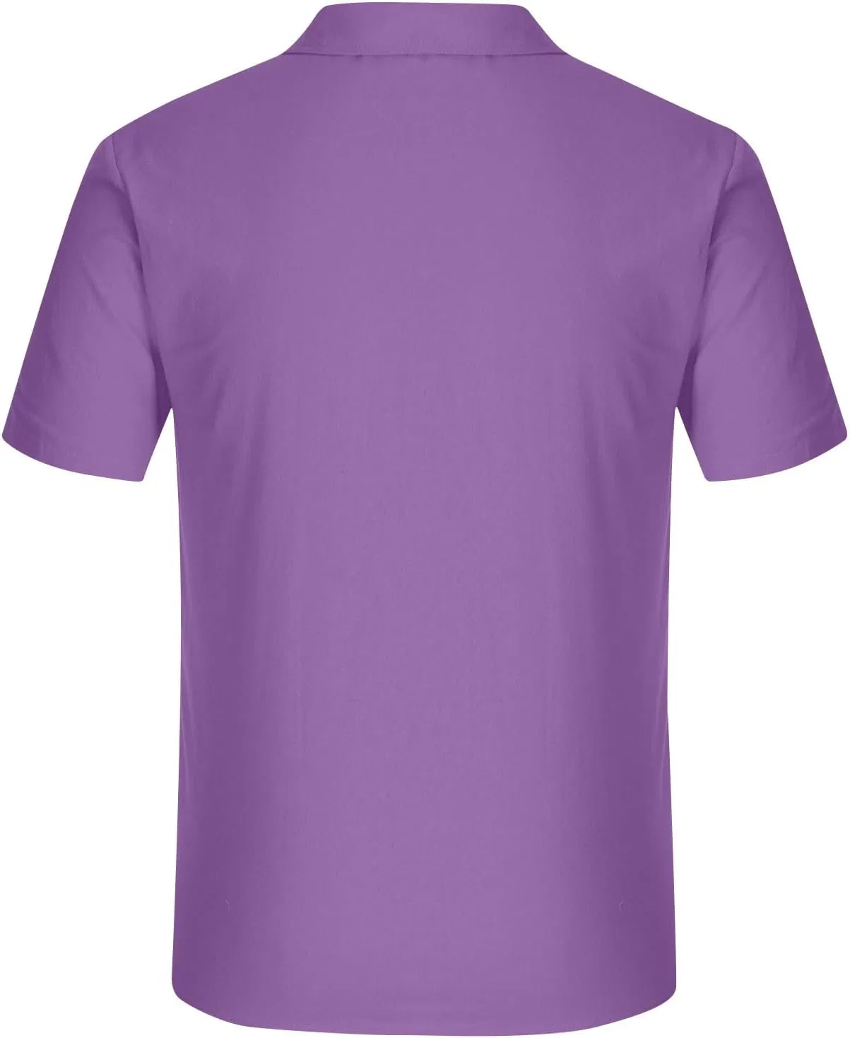 Мужская повседневная рубашка с коротким рукавом из хлопка и льна, Purple — фото 4