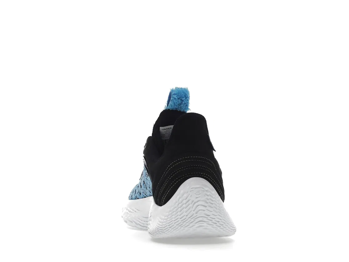 Детские кроссовки для баскетбола с принтом Under Armour Curry Flow 9 Sesame Street Cookie Monster (GS), Viral Blue/Black — фото 4