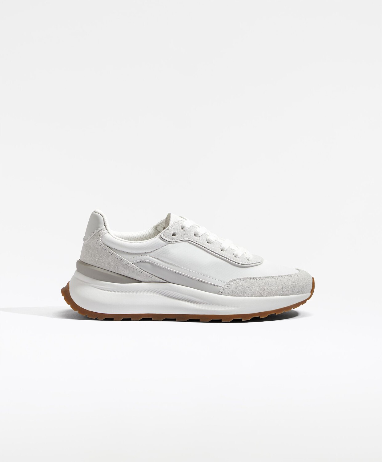 

Кроссовки Oysho Nylon And Split Leather, серый