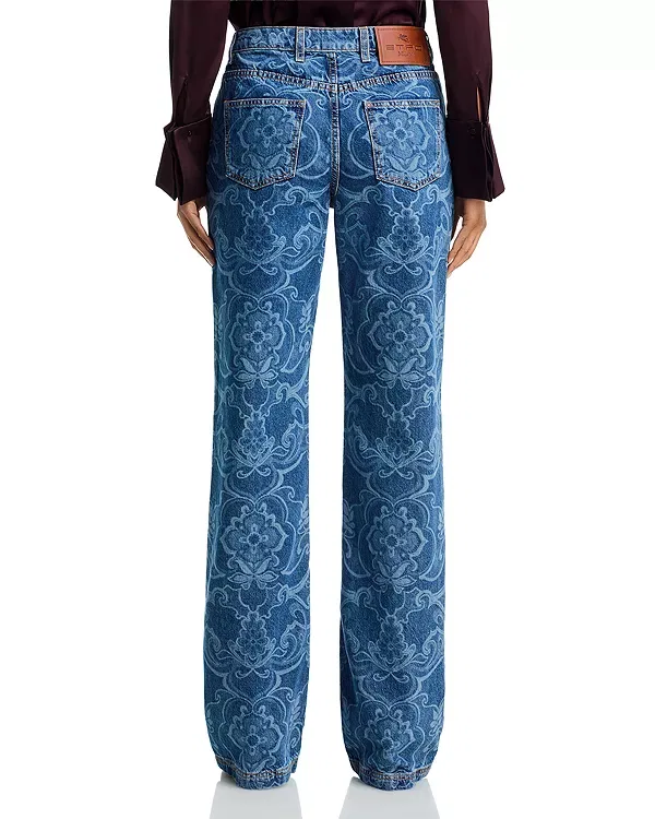 Женские джинсы с принтом Etro, Multicolor Azure — фото 3