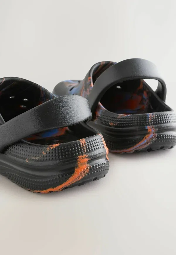 Клоги синтетические Regular fit - clogs Next, orange black marble, черный/оранжевый — фото 3