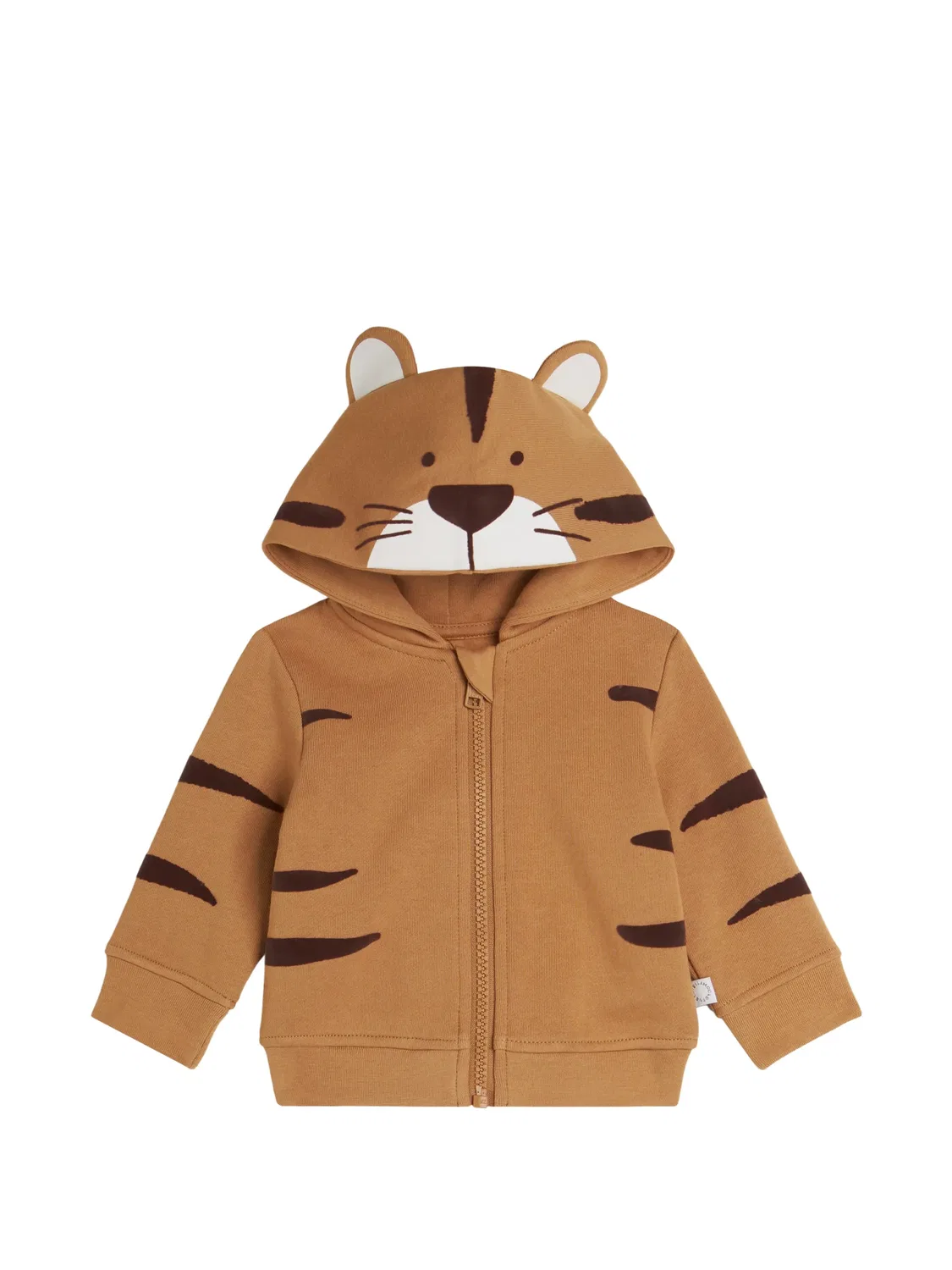 Худи с тигровым принтом и деталями в виде ушей Stella Mccartney Kids, коричневый