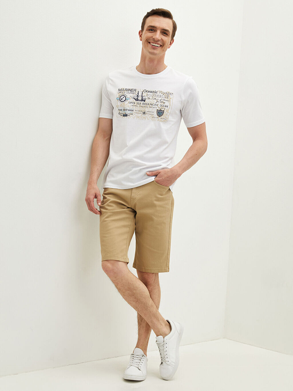 

Мужские шорты Slim Fit из габардина LC Waikiki Basic