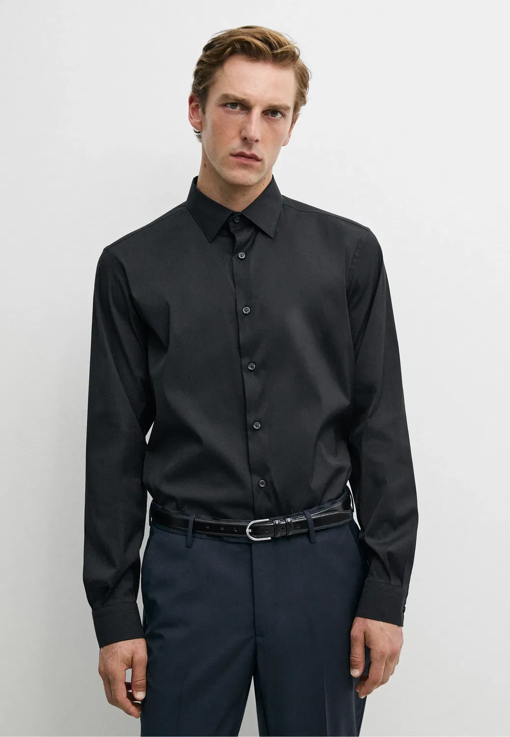 Классическая рубашка Massimo Dutti, Black