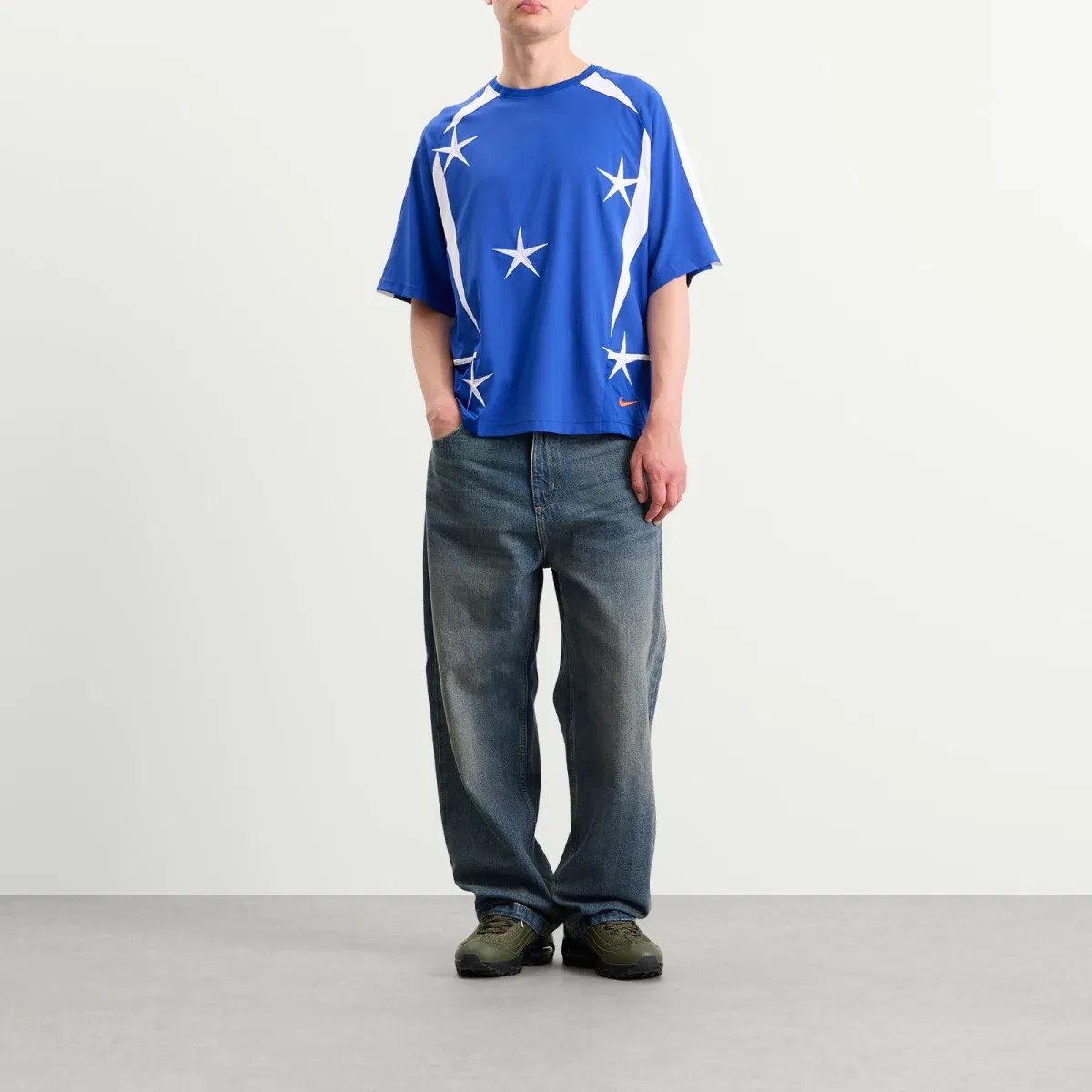 Футболка с длинным рукавом Ymh Football Jersey Nike, Old Royal White & Safety Orange — фото 4