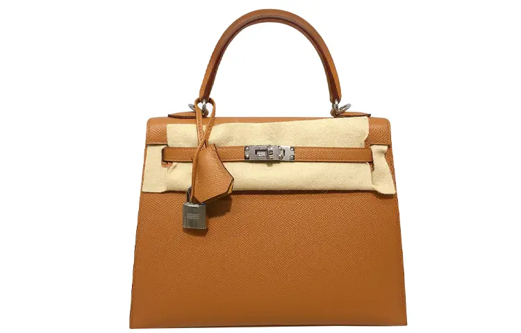 

Сумка kelly из кожи epsom женская golden brown с 9d amber yellow HERMES, K Stamp, Non-Original Hardware Protective Film/Incomplete Original Protective Film