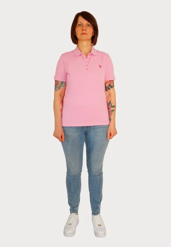Футболка-поло из пике, U.S. Polo Assn., pink, розовый — фото 2