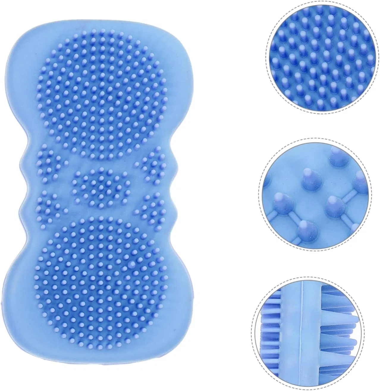 Силиконовая щетка для тела и массажа головы, JECOMPRIS, 3 шт, Blue X 3 Pieces — фото 4
