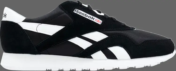

Кроссовки classic leather nylon 'black white' Reebok, черный