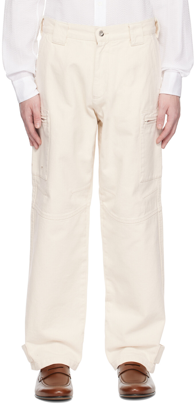 

Джинсы Off-White с карманом на молнии Emporio Armani