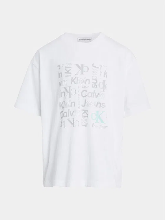 Футболка boxy fit Inst Ck Aop Calvin Klein Jeans, белый — фото 4