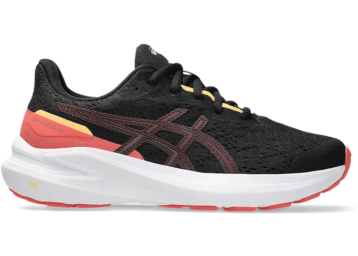 Детские кроссовки для бега ASICS GT-1000 13 ASICS, Black Rubble Red