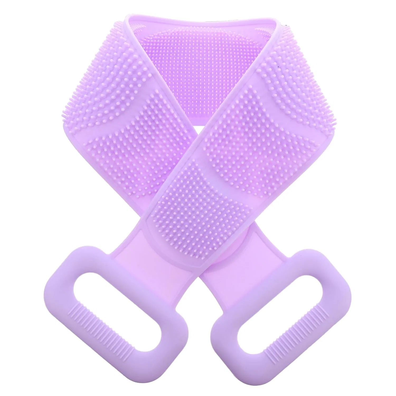 Силиконовая скраб-мочалка для душа BELLIFFY, 72x11.5 см, Purple
