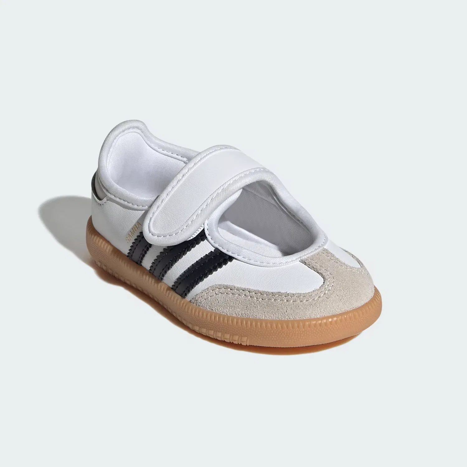Детские кроссовки на липучках Samba Jane Adidas Originals, белый/черный/каучуковый — фото 4