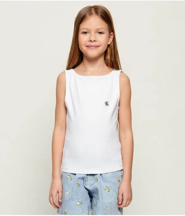 Детский топ для девочек Regular Fit Calvin Klein Jeans, белый