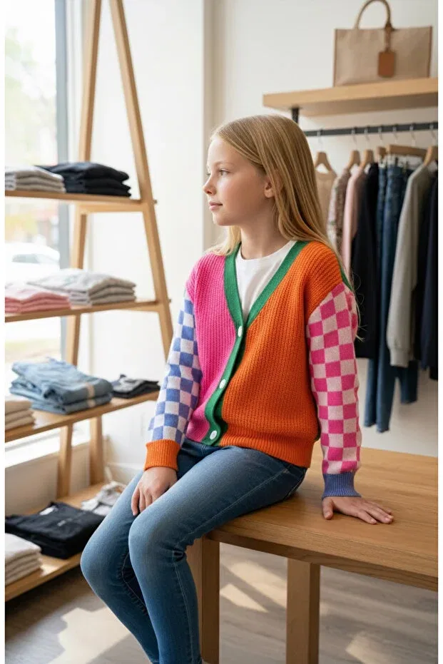 Детский кардиган для девочек с принтом Minimoda Kids, Colored — фото 3