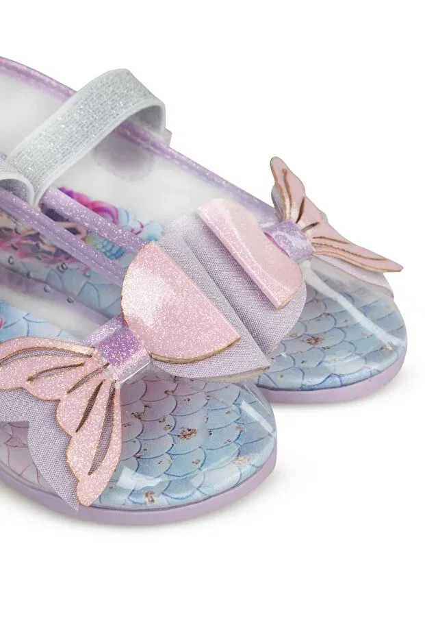 Детские балетки для девочек с принтом Transparent bow 31- ballerina shoes Civil Girls, Lilac — фото 3