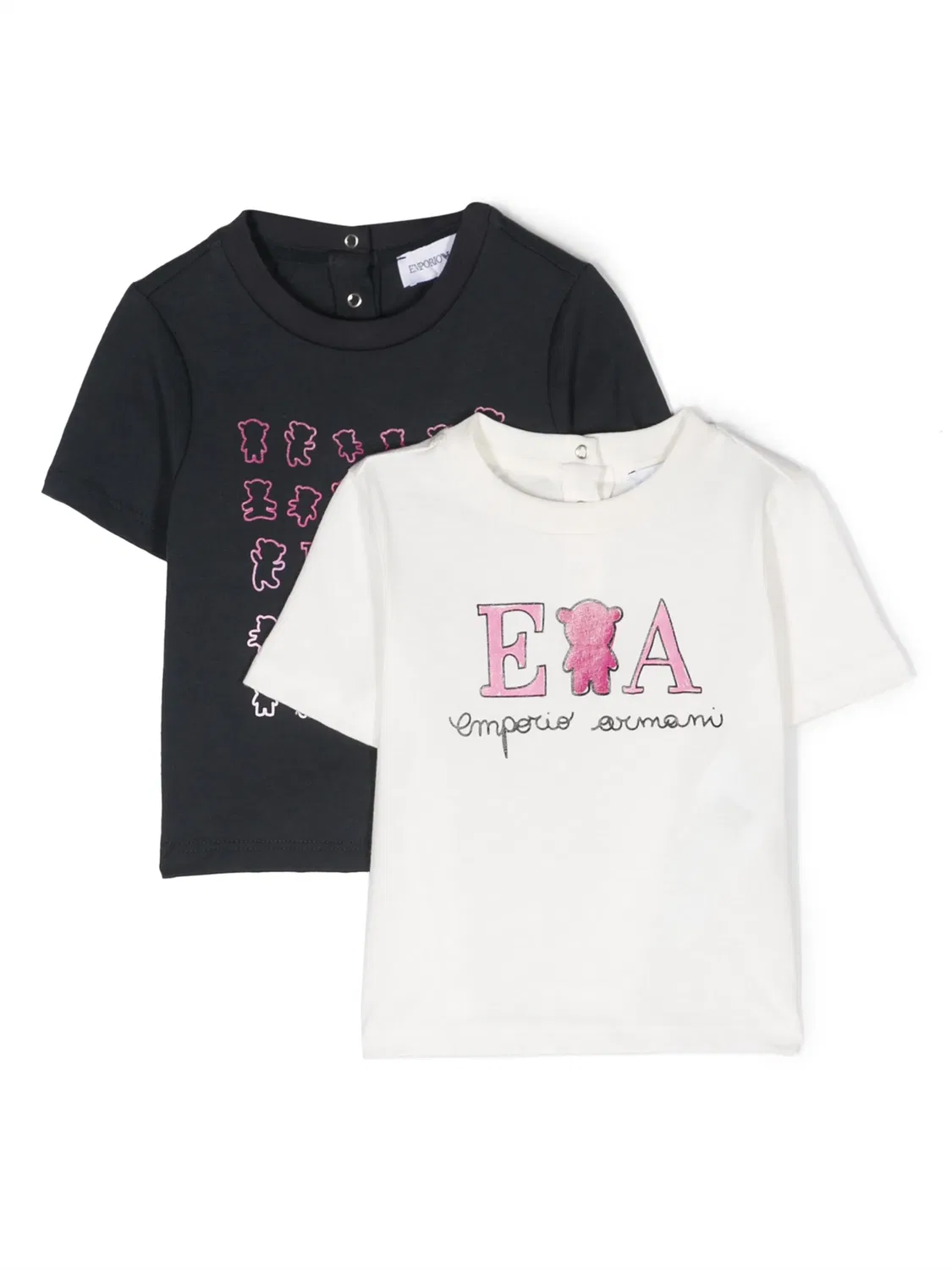 Хлопковые футболки с логотипом, набор 2 шт. Emporio Armani, черный/белый