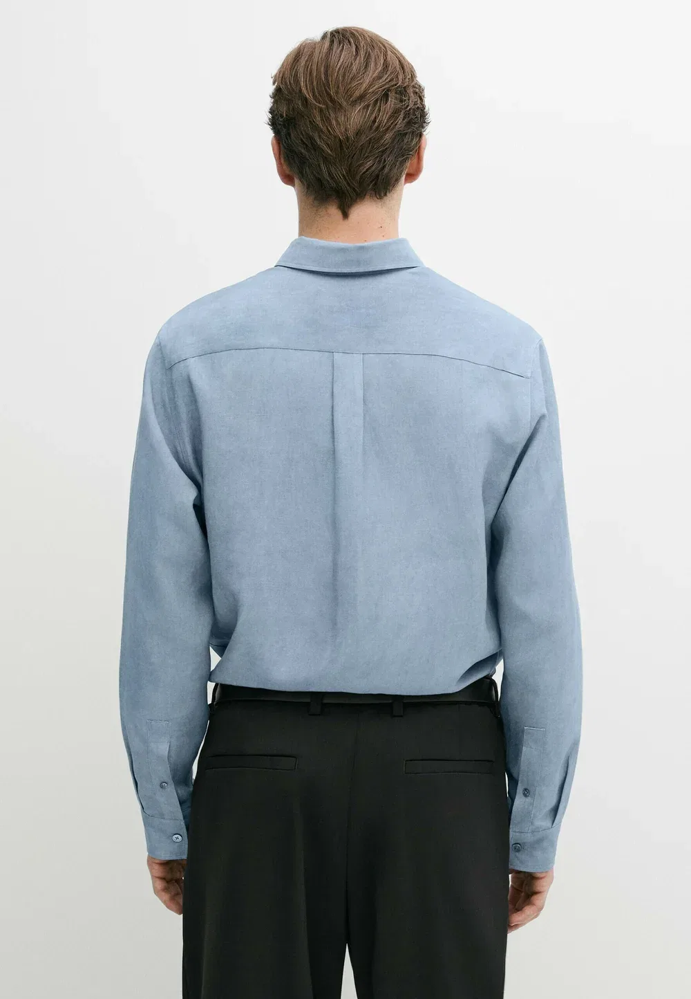 Рубашка свободного кроя стандартного кроя - рубашка Massimo Dutti, Dark Blue — фото 3