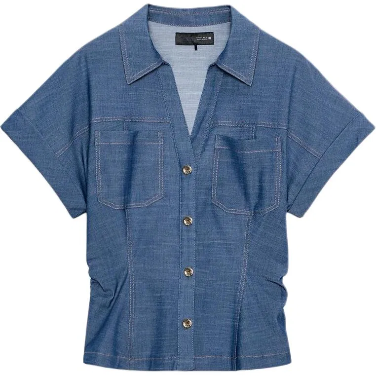 Женская рубашка с отложным воротником Blue ZARA, Blue