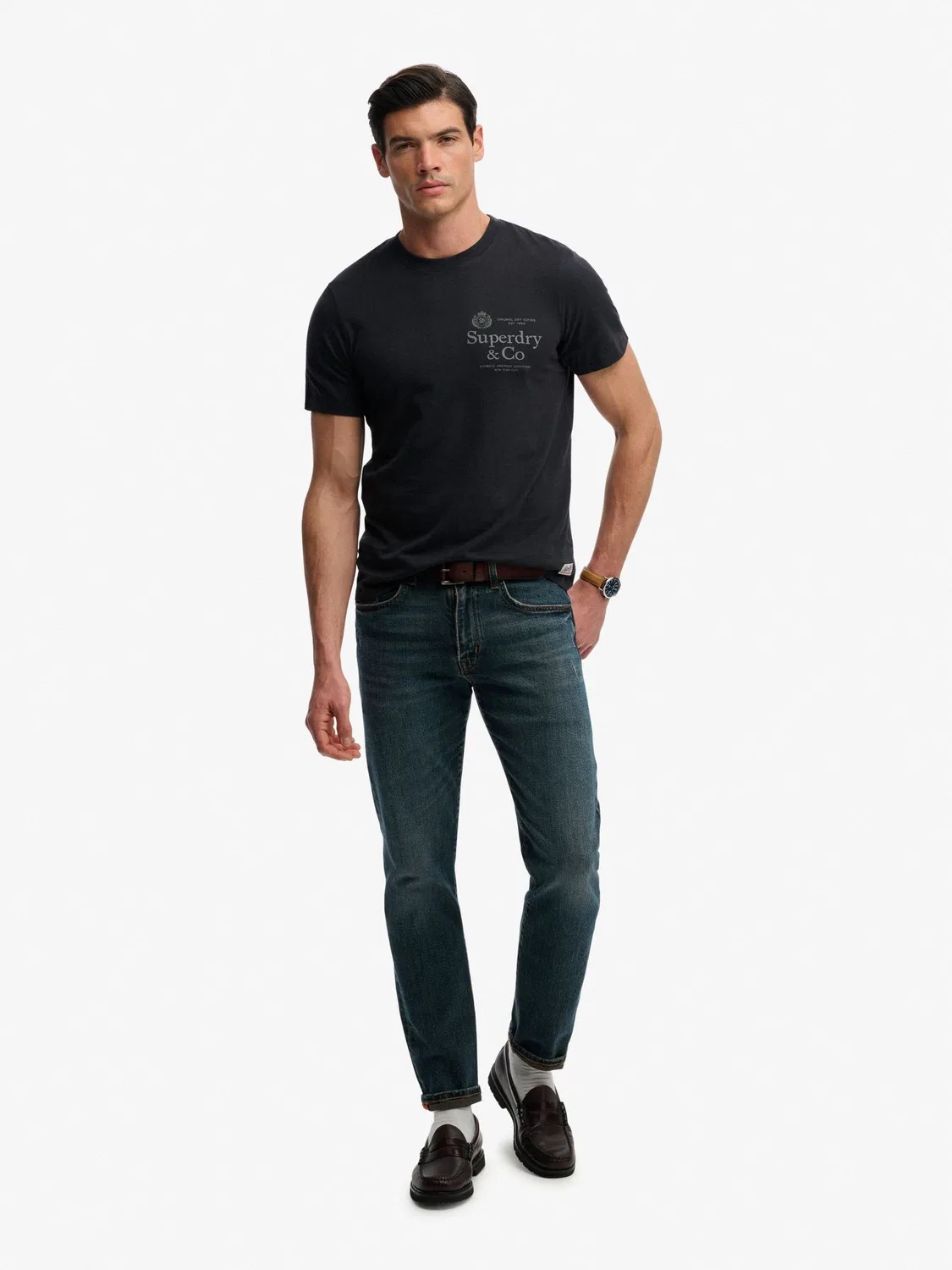 Футболка свободного кроя, 1954 Company Relaxed Superdry, черный — фото 4