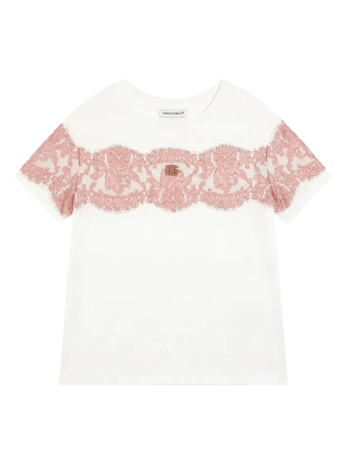 Футболка с кружевными деталями Dolce & Gabbana, белый
