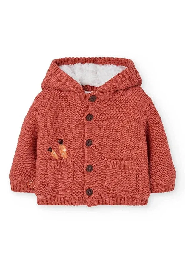 Детская куртка для девочек с принтом Carrot Embroidered Boboli, Pink — фото 2