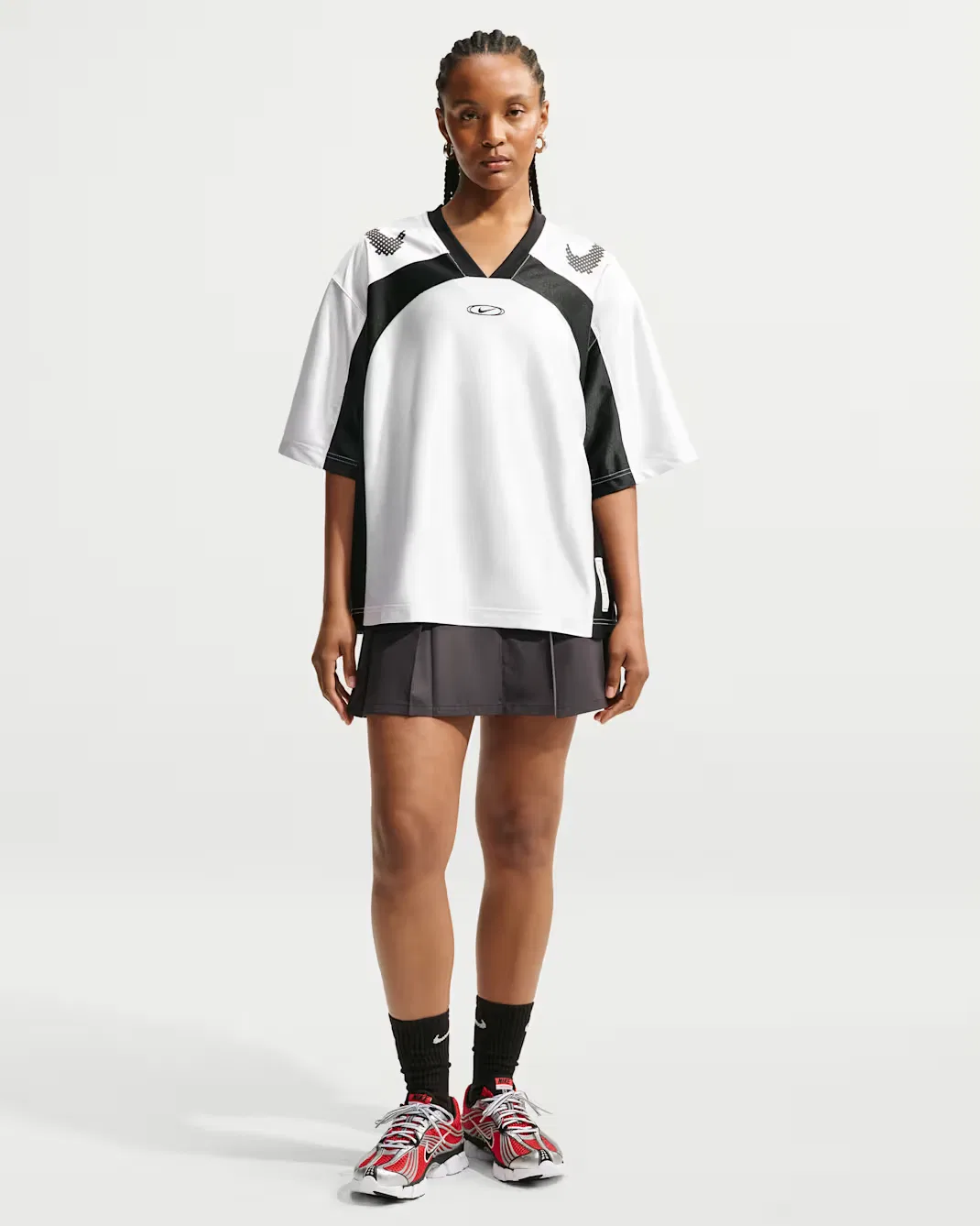 Женская футболка оверсайз Nike Sportswear, White/Black/Black/Black — фото 4